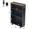 20" Slim Storage Cart – 4-Tier Narrow Rolling Kitchen Utility Cart with Wheels & Handle, Skinny Laundry Room Organizer, Slide Out Pantry Shelf - 3 of 4