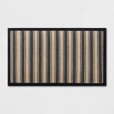 34" x 20" Vintage Striped Kitchen Rug Black/Brown - Threshold™