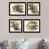 4-PC Vignette Gold Sea Collection Black Framed Wall Art for Living Room, Bedroom Wall Art Print for Home Decor by Bluebird Barn - 2 of 4
