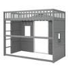 PAGED Twin Size Loft Bed with Under-bed Space, Wooden Bed Frame with Windows, Ladder and Guardrail, Modern Bunk Bed for Boy and Girl - 4 of 4