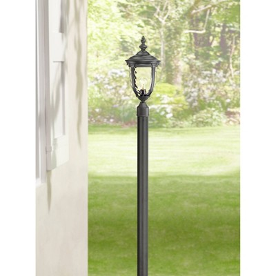 Modern Black Cast Aluminum Outdoor Light Post Pole, 84"
