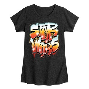 Girls' - Star Wars - Graffiti Fitted Short Sleeve Graphic T-Shirt - 1 of 3