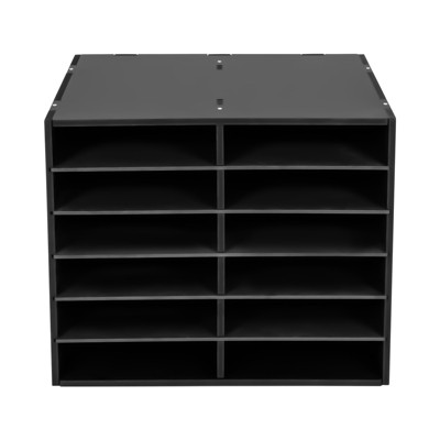 YIYIBYUS Desktop Literature Organizer Adjustable File Sorter 12 Compartment, Black
