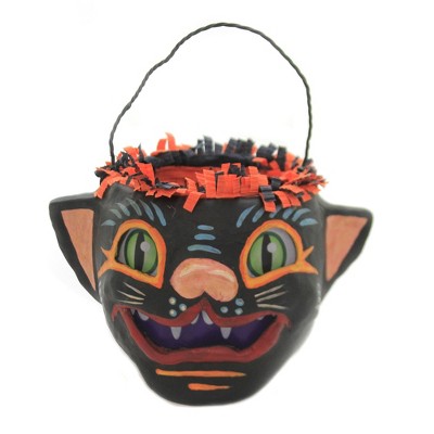 Jorge De Rojas 3.5" Tabby Bucket Halloween Glow Cat  -  Decorative Figurines