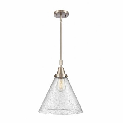 Cone - 1 Light Stem Hung Mini Pendant In Industrial Style-17.13 Inches Tall and 12 Inches Wide