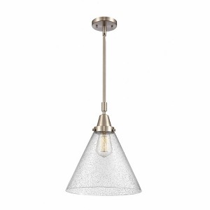 Cone - 1 Light Stem Hung Mini Pendant In Industrial Style-17.13 Inches Tall and 12 Inches Wide - 1 of 1