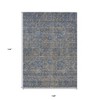 Khaki And Denim Blue Oriental Washable Indoor Outdoor Area Rug - 3 of 4