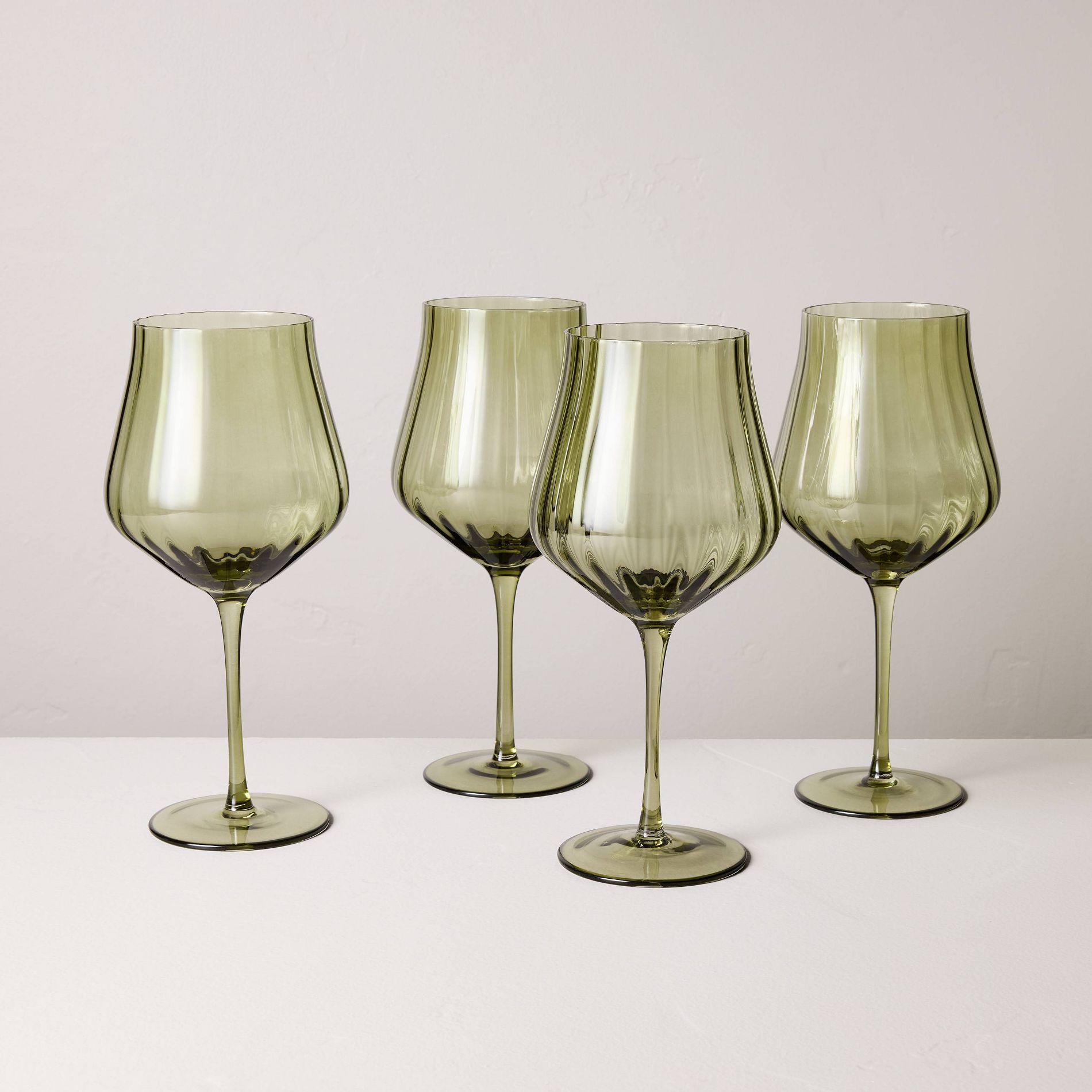 Set of 4 20oz Wine Glasses Green - Hearth & Hand™ with Magnolia