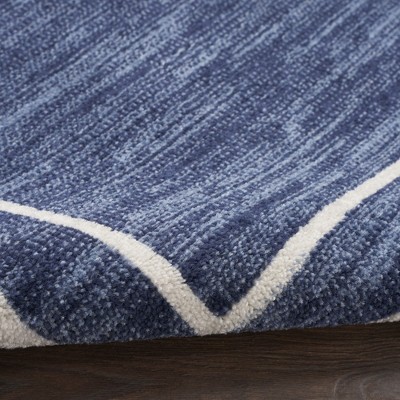 Ivory Rectangular Synthetic Easy Care Reversible Rug 3x5