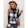 Women's Plaid Corduroy Vest with Stand Collar, Zip Front Sleeveless Jacket Vest for Fall Winter - 3 of 4