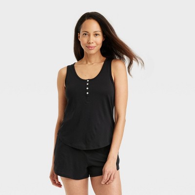 Women's Woven Shell Tank Top - A New Day™ Black L