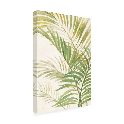 Albena Hristova Green Palm Leaves Outdoor Canvas Print 12x19