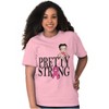 Breast Cancer Betty Pretty Strong Womens Graphic T Shirt Tees Brisco Brands - 3 of 4
