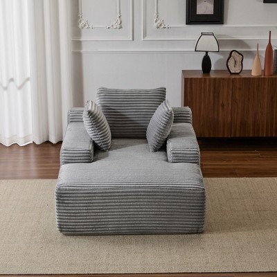 Whisen 2-Piece L-Shaped Sectional Compression Sofa with Soft Corduroy Fabric, No Assembly Required