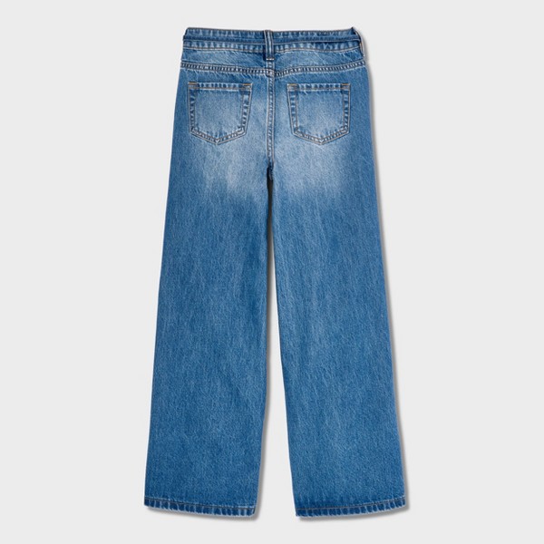 Jeans de tiro alto de pierna súper ancha para niña - Cat & Jack™ Lavado medio 3