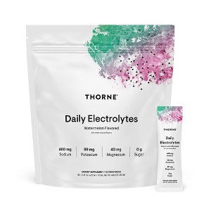 THORNE Daily Electrolytes, Zero Sugar, Low-Calorie Drink Mix, Watermelon, NSF Certified for Sport, Naturally Flavored, 30 Stick Packs - 1 of 4