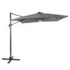 Sonkuki 10x8FT Round Offset Outdoor Patio Solar LED Cantilever Umbrella w/Aluminium Pole, 360° Rotation and Canopy Angle Adjustment - 2 of 4