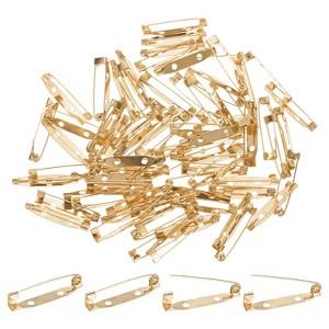 Unique Bargains Durable Multipurpose Iron Badge Brooch Pin Backs Safety Clasp 60 Pcs - 1 of 4