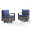 Belord Outdoor Swivel Chairs, Outdoor Swivel Rocker with Wood Grain Finish Square Armrest for Porch Balcony - 3 of 4