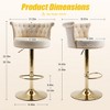 TUYOHW Velvet Swivel Bar Stools Set of 2,Adjustable Height Bar Chair with Gold Base,Modern Bar Chair for Kitchen Islands,Dining Room,Cafe - 2 of 4