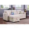 Hybition L Shaped Couch with Storage, Pull Out Sofa Bed, Futon Convertible Sleeper Sofa Chaise Lounge Recliner for Apartment, Bedroom, Living Room - 4 of 4