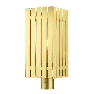 Livex Lighting Greenwich 1 - Light Post Light in  Satin Brass