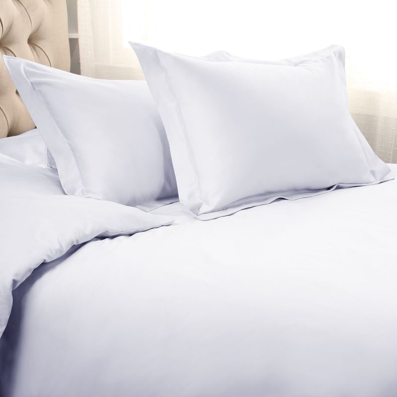 Premium Cotton 1000 Thread Count Solid 3 Piece Duvet Cover Set with Pillow Shams by Blue Nile Mills, 2 of 7