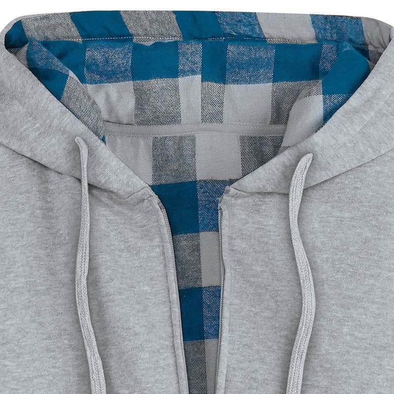 Collections Etc Men's Plaid Lined Knit Hoodie, 3 of 6