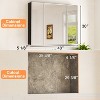 Belle Medicine Cabinet with Mirror, Recessed/Wall Mount Cabinet for Bathroom, Beveled Surface Mirror, Adjustable Tempered Glass Shelves, Black - 2 of 4