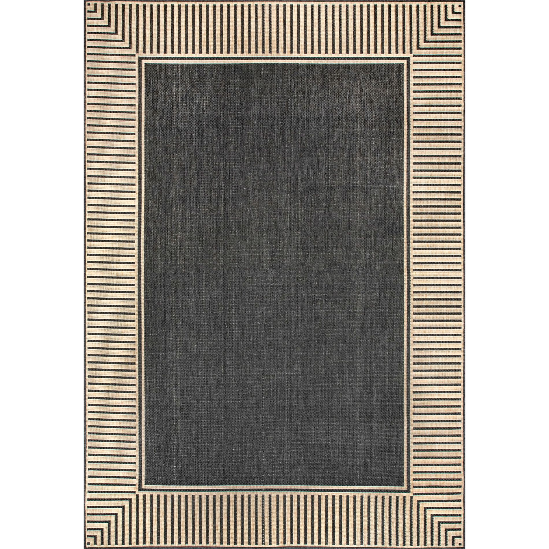 Nuloom Asha Simple Striped Indoor/Outdoor Area Rug, 4' x 6', Dark Grey