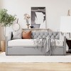 NicBex Twin Size Daybed with Trundle Upholstered Day Bed Frame 81.9" Daybed with Adjustable Trundle for Living Room - 3 of 4