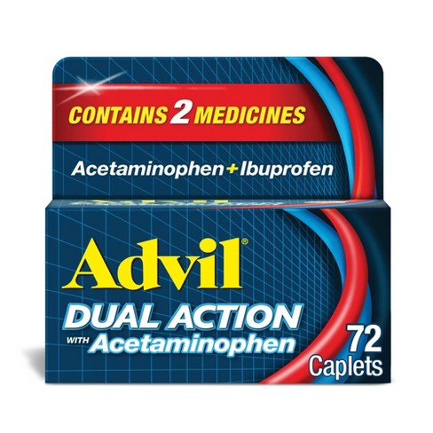 fysiker Karakter ungdomskriminalitet Advil Dual Action With Acetaminophen Combination Of 125mg Ibuprofen And  250mg Acetaminophen Coated Caplets - 72ct : Target