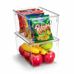 Sorbus Large Plastic Storage Bins with Lids - for Kitchen Organization, Pantry/Storage Organizers, Fridge Organizer - Clear Storage Bins - 1 of 4