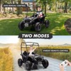24V Kids Ride On Utv,2-Seater 4WD Electric Truck with Sun Shade, Remote Control, Led Lights, 4 Shock Absorbers - 4 of 4