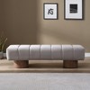 NicBex Upholstered Bench,Dining Bench,Modern Ottoman with Wood Legs for Living Room,Entryway,Kitchen,Beige - 2 of 4