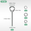 Unique Bargains Stainless Steel Durable Rust-Resistant Eyebolts with Nuts Washers Male Screw for Fastening 10 Pcs - 3 of 4