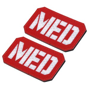 Unique Bargains Cotton Reflective MS Hook and Loop Fastener MED Applique Patches 2" x 3" 2 Pcs - 1 of 4