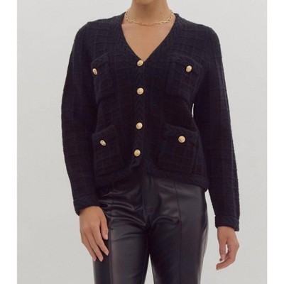 Women's BUTTON KNIT CARDIGAN - entro