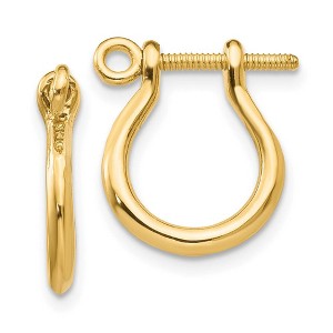 Black Bow Jewelry Small Shackle Link Screw Post Hoop Earrings in 14k Yellow Gold - 1 of 4