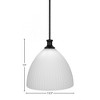 Toltec Lighting Carina 1 - Light Pendant in  Matte Black with 14" Opal Frosted Shade - 3 of 4