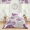 Sweet Jojo Designs Girl Twin Comforter Bedding Set Peony Floral Garden Purple Ivory and Green 2pc - 2 of 4