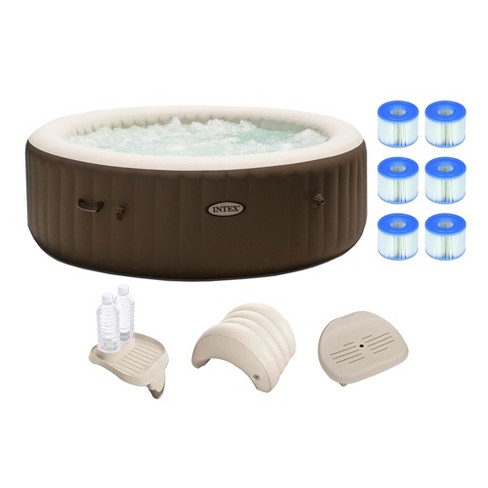 Intex Purespa 6 Person Inflatable Spa Portable Hot Tub W Filters Accessories