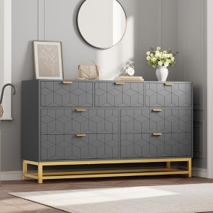53.5" Drawer Dresser for Bedroom, Wide Modern Storage Chest with Metal Legs, Organizer Cabinet for Entryway or Living Room - 1 of 4