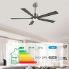 60" Nickel Modern LED Ceiling Fan with Lights and Remote for Living Room - 3 of 4