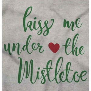 Christmas Kiss Me Under The Mistletoe Womens Graphic T Shirt Tees Brisco Brands - 1 of 4