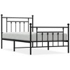 vidaXL Metal Bed Frame with Headboard and Footboard Black 39.4 in.x74.8 in. Twin - 2 of 4