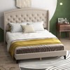 Bed Frame with Headboard – Upholstered Velvet Platform Bed, Rivet Button Tufted, Heavy Duty, No Box Spring - 3 of 4