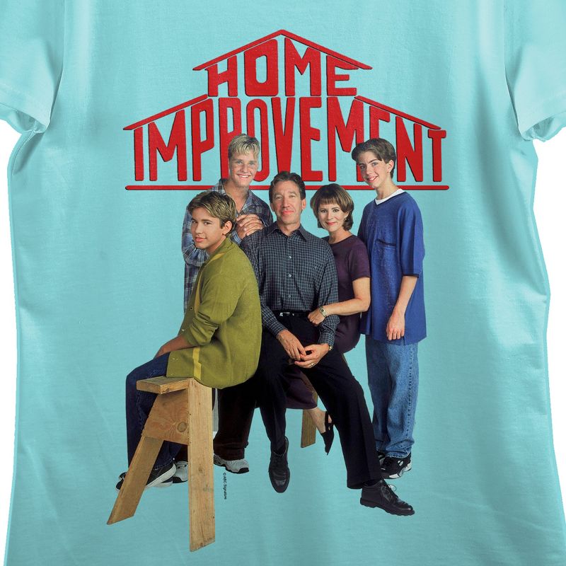 Home Improvement Group Shot Women'S Mint Short Sleeve Tee Shirt, 2 of 3