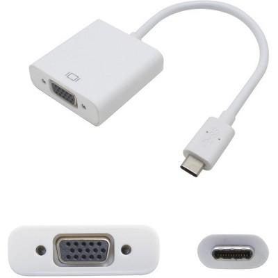 AddOn USB 3.1 (C) Male to VGA Female White Adapter - 100% compatible and guaranteed to work