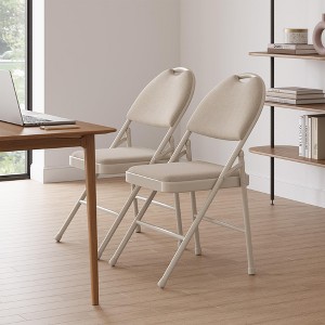 Folding Chairs, Outdoor & Indoor Event Portable Metal Folding Chairs with Cushion, Fabric Dining Chair Set with Padded Cushion and Back - 1 of 4